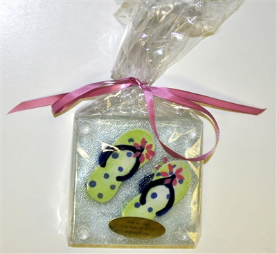 Green Flip Flop Coasters
