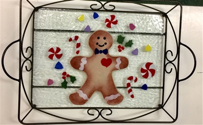 Gingerbread Large Tray (with Metal Holder)