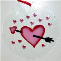 Heart with Arrow 7 inch Suncatcher