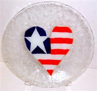 Heart Flag 9 inch Plate