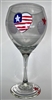 Heart Flag Red Wine Glass