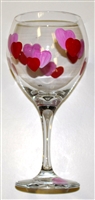 Hearts Red Wine Glass