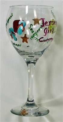 Jersey Girl Red Wine Glass