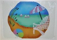 Large Pastel Beach Scene Tray (Insert Only)