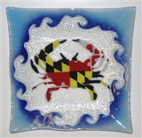 Maryland Flag Crab Large Square Plate