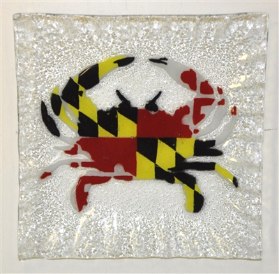 Maryland Flag Crab Small Square Plate