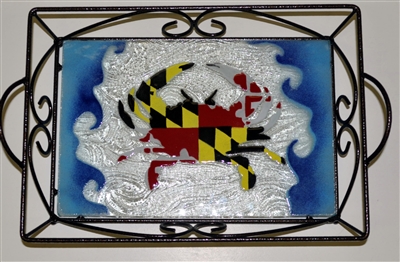 Maryland Flag Crab Small Tray (with Metal Holder)