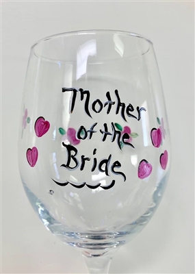 Mother of the Bride Red Wine Glass