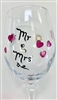 "Mr and Mrs" Red Wine Glass