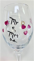 "Mr and Mrs" Red Wine Glass