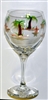 Palm Tree Red Wine Glass