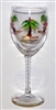 Palm Tree White Wine Glass