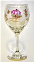 Pastel Beach Scene Red Wine Glass