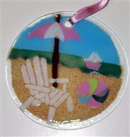 Pastel Beach Scene Suncatcher