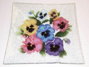 Pastel Pansy Large Square Platter