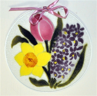 Pastel Spring Floral 7 inch Suncatcher