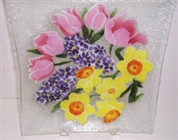 Pastel Spring Floral Large Square Platter