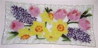 Pastel Spring Floral Rectangle Plate