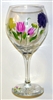 Pastel Spring Floral Red Wine Glass
