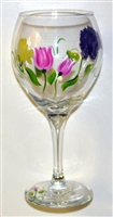 Pastel Spring Floral Red Wine Glass