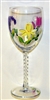 Pastel Spring Floral White Wine Glass