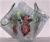 Pine Cone and Holly Large Candleholder