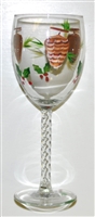 Pine Cone and Holly White Wine Glass