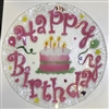 Pink Happy Birthday 14 inch Plate