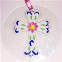 Pink Cross Suncatcher