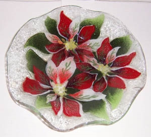 Poinsettia 9 inch Bowl