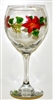 Poinsettia Red Wine Glass