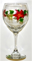 Poinsettia Red Wine Glass