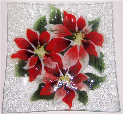 Poinsettia Small Square Plate