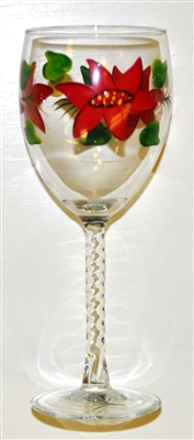 Poinsettia White Wine Glass