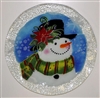 Poinsettia Snowman 12 inch Plate