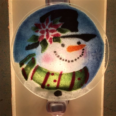 Poinsettia Snowman Nightlight