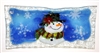 Poinsettia Snowman Rectangle Plate