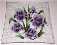 Purple Iris Large Square Platter
