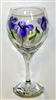 Purple Iris Red Wine Glass