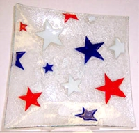 Red, White, and Blue Stars Large Square Plate