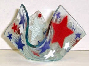 Red, White, and Blue Stars Small Candleholder