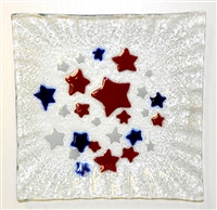 Red, White, and Blue Stars Small Square Plate