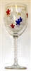 Red, White, and Blue Stars White Wine Glass