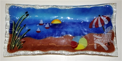 Rectangle Bold Beach Scene Plate