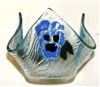 Small Blue Bold Pansy Candleholder