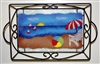 Small Bold Beach Scene Tray (with Metal Holder)