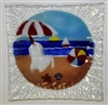 Small Square Bold Beach Scene Plate