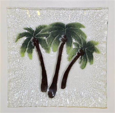 Small Square Palm Tree Plate