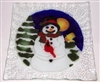 Snowman with Cardinal Small Square Plate