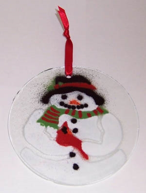 Snowman with Cardinal Suncatcher